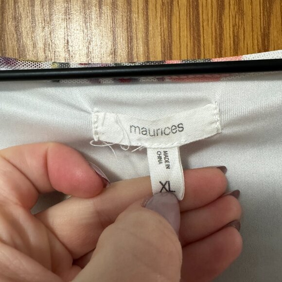 Maurices White Floral Ruched Sleeve Mini Dress Size XL - Picture 6 of 7